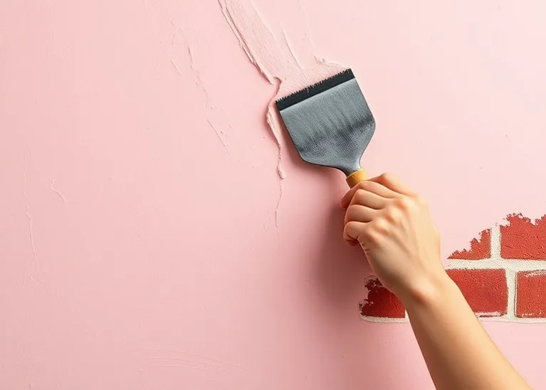 Application d'un enduit décoratif à la lisseuse sur un mur